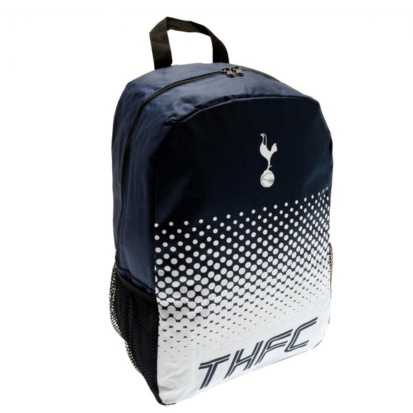 Tottenham Hotspur FC Fade Backpack LKT Sport Fade design backpack featuring THFC text and club crest Padded back panel for comfort with adjustable shoulder straps and a carry strap Main compartment has a large double zipped opening for easy access 2 mesh