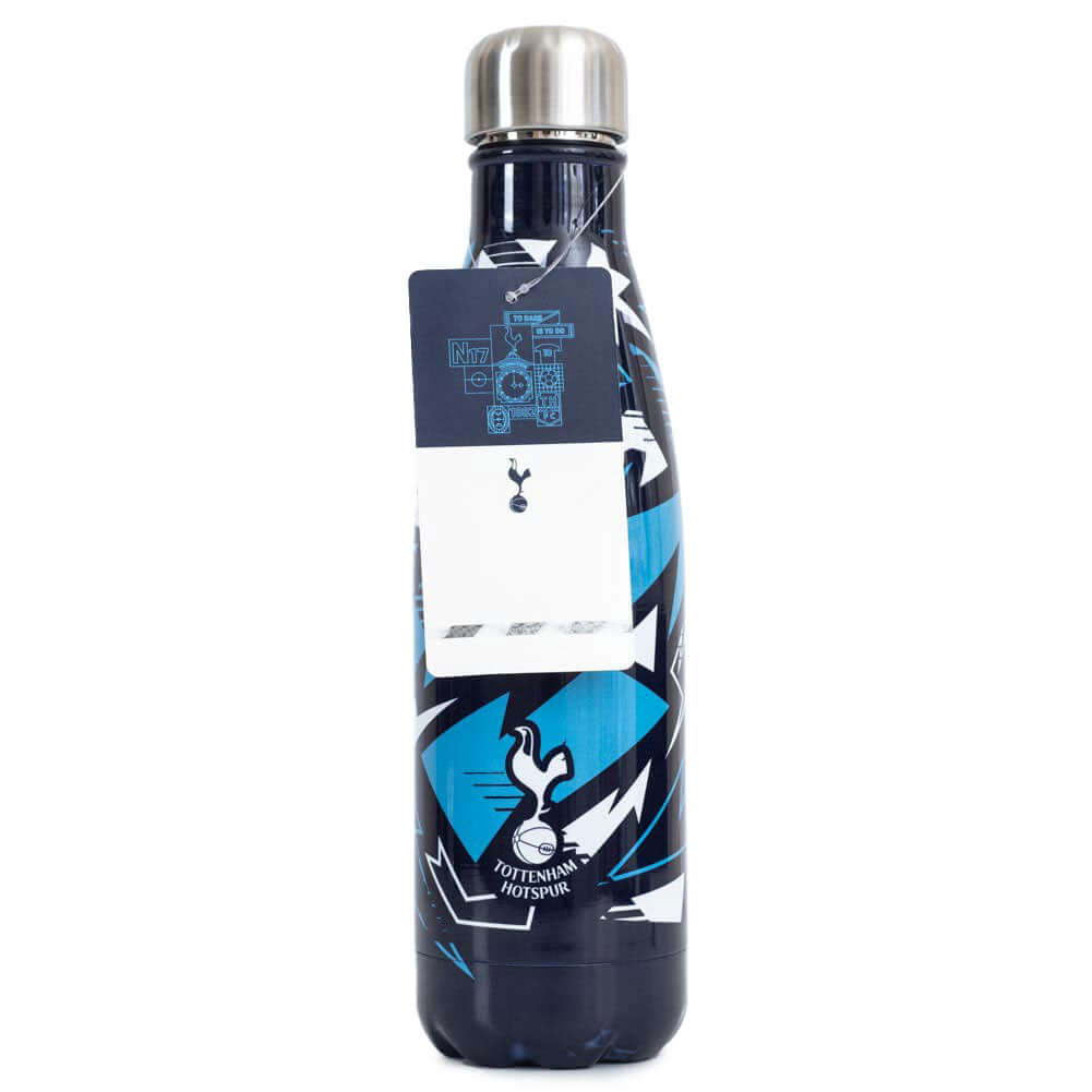 Tottenham Hotspur FC Fragment Thermal Flask LKT Sport Stainless steel thermal vacuum flaskNavy bottle with a sky blue and white fragment pattern and Tottenham crestMaintains the temperature of your drink for up to 24hrsWith a screw top lidOfficial license