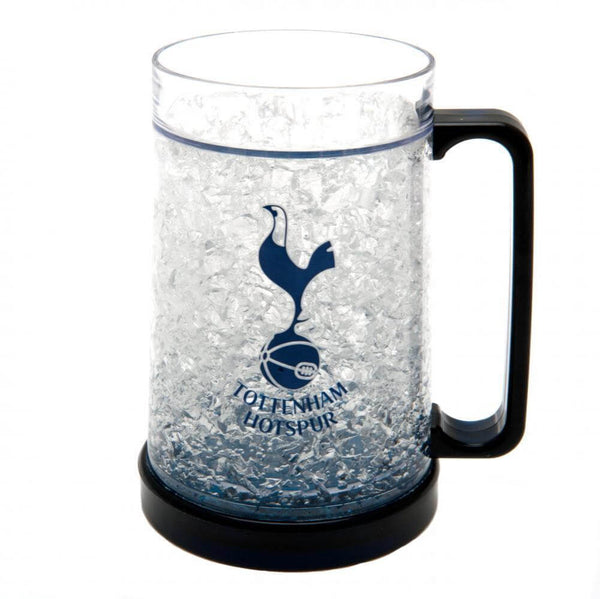 Tottenham Hotspur FC Freezer Mug LKT Sport Frosted effect double walled gel filled freezer mugFeaturing navy blue base handle and Tottenham Hotspur club crestOfficial licensed productApprox 420ml (14oz)Approx 15cm tall, 9cm in diameter Mugs