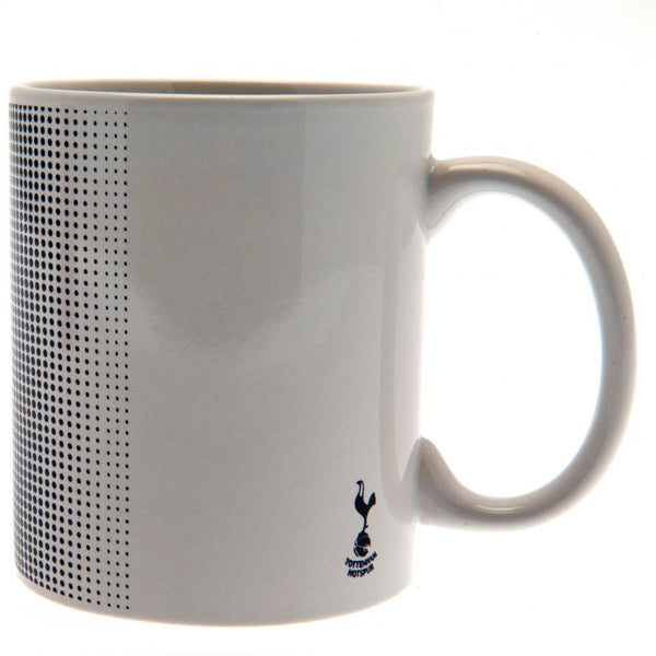 Tottenham Hotspur FC Halftone Mug LKT Sport Ceramic everyday coffee mug Navy and white halftone design featuring a large Spurs club crest Glazed kiln fired finish with white handle Official licensed product Approx 315ml (11oz) Approx 9cm tall, 8cm in diam