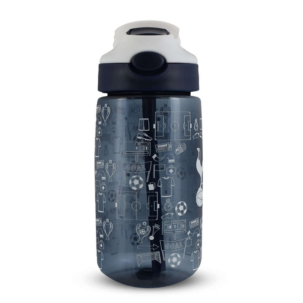 Tottenham Hotspur FC Junior Water Bottle LKT Sport Vibrant navy kids water bottleWith a white Tottenham crest and fun icon designWith a screw top lid and a closable drinking spoutOfficial licensed productApprox ml (oz)Approx cm tall, cm in diameter Water