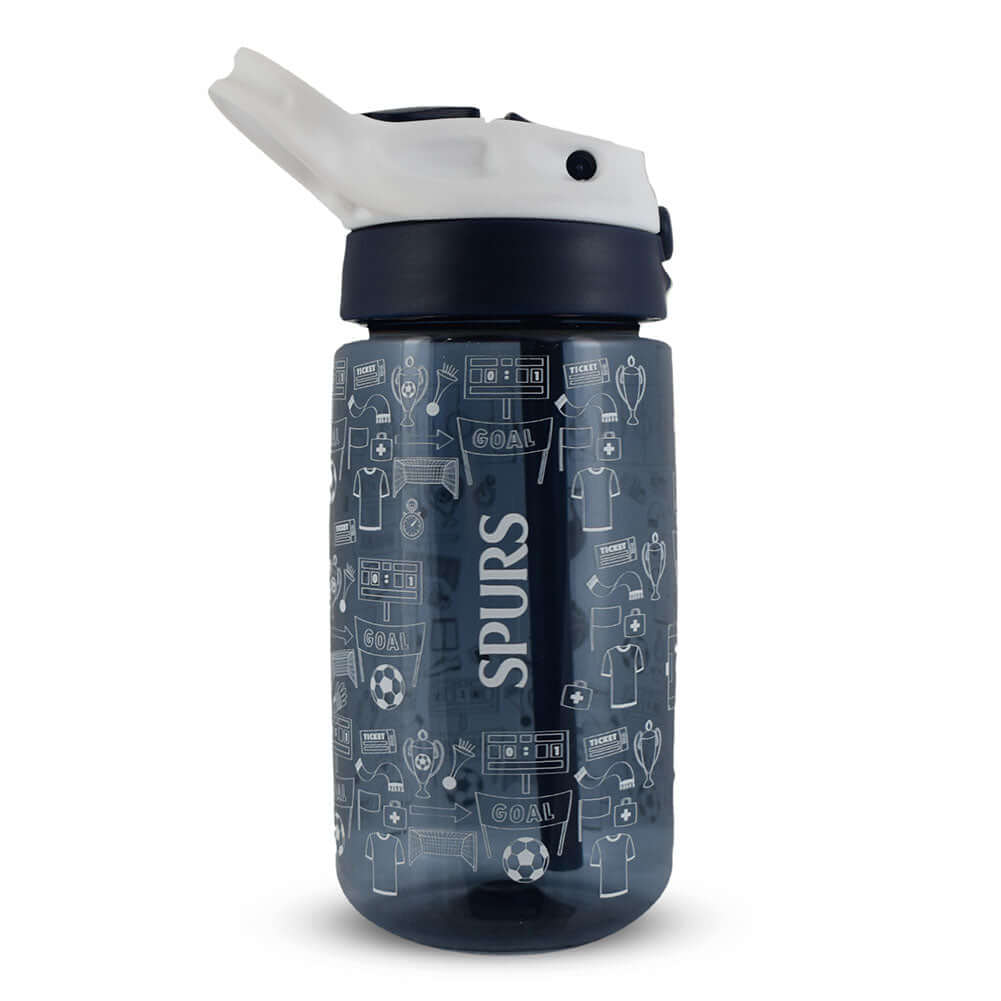 Tottenham Hotspur FC Junior Water Bottle LKT Sport Vibrant navy kids water bottleWith a white Tottenham crest and fun icon designWith a screw top lid and a closable drinking spoutOfficial licensed productApprox ml (oz)Approx cm tall, cm in diameter Water