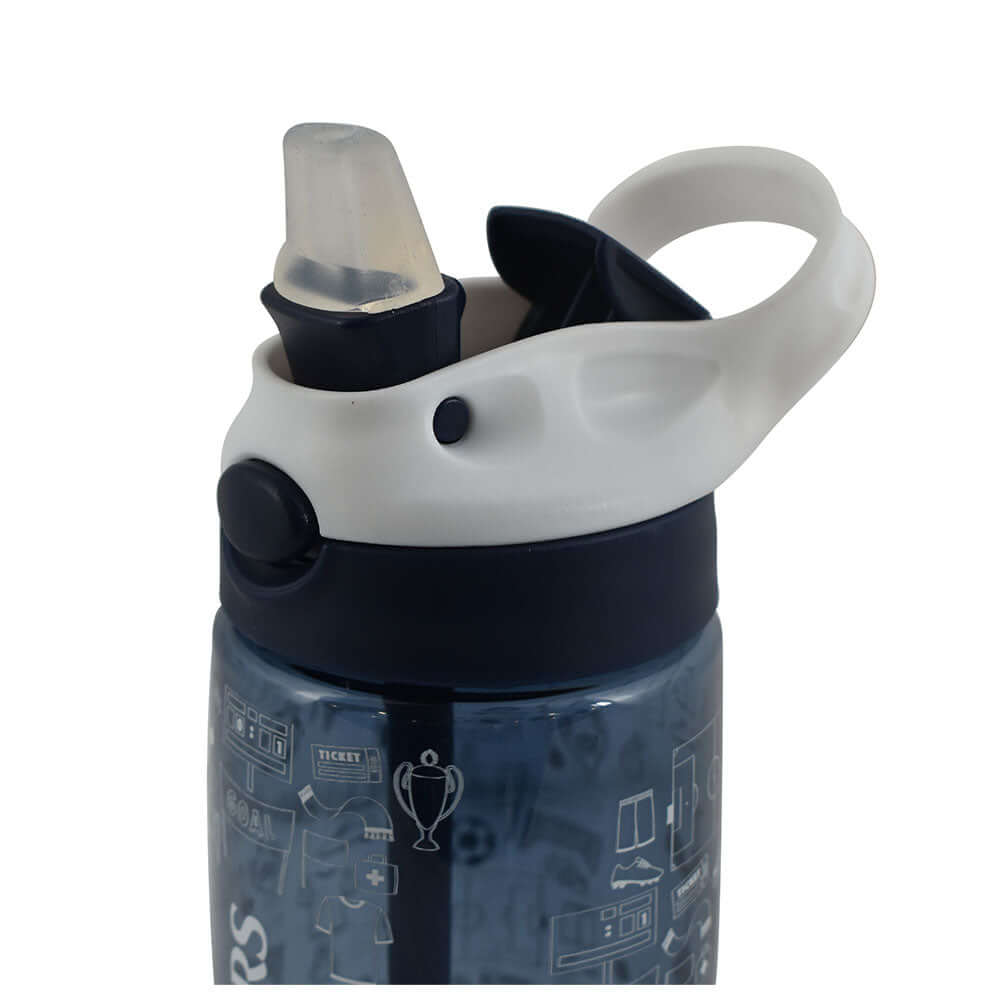 Tottenham Hotspur FC Junior Water Bottle LKT Sport Vibrant navy kids water bottleWith a white Tottenham crest and fun icon designWith a screw top lid and a closable drinking spoutOfficial licensed productApprox ml (oz)Approx cm tall, cm in diameter Water