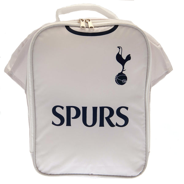 Tottenham Hotspur FC Kit Lunch Bag LKT Sport Home shirt design lunch bag featuring Tottenham club crest Double zipped opening for easy access With carry handle and name tag Wipe clean polyester Official licensed product Approx 29cm x 24cm x 7cm With a swi