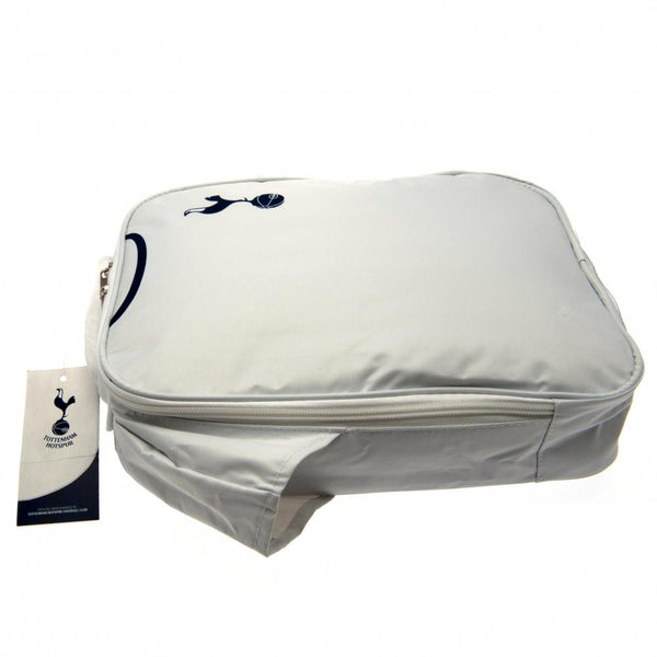 Tottenham Hotspur FC Kit Lunch Bag LKT Sport Home shirt design lunch bag featuring Tottenham club crest Double zipped opening for easy access With carry handle and name tag Wipe clean polyester Official licensed product Approx 29cm x 24cm x 7cm With a swi