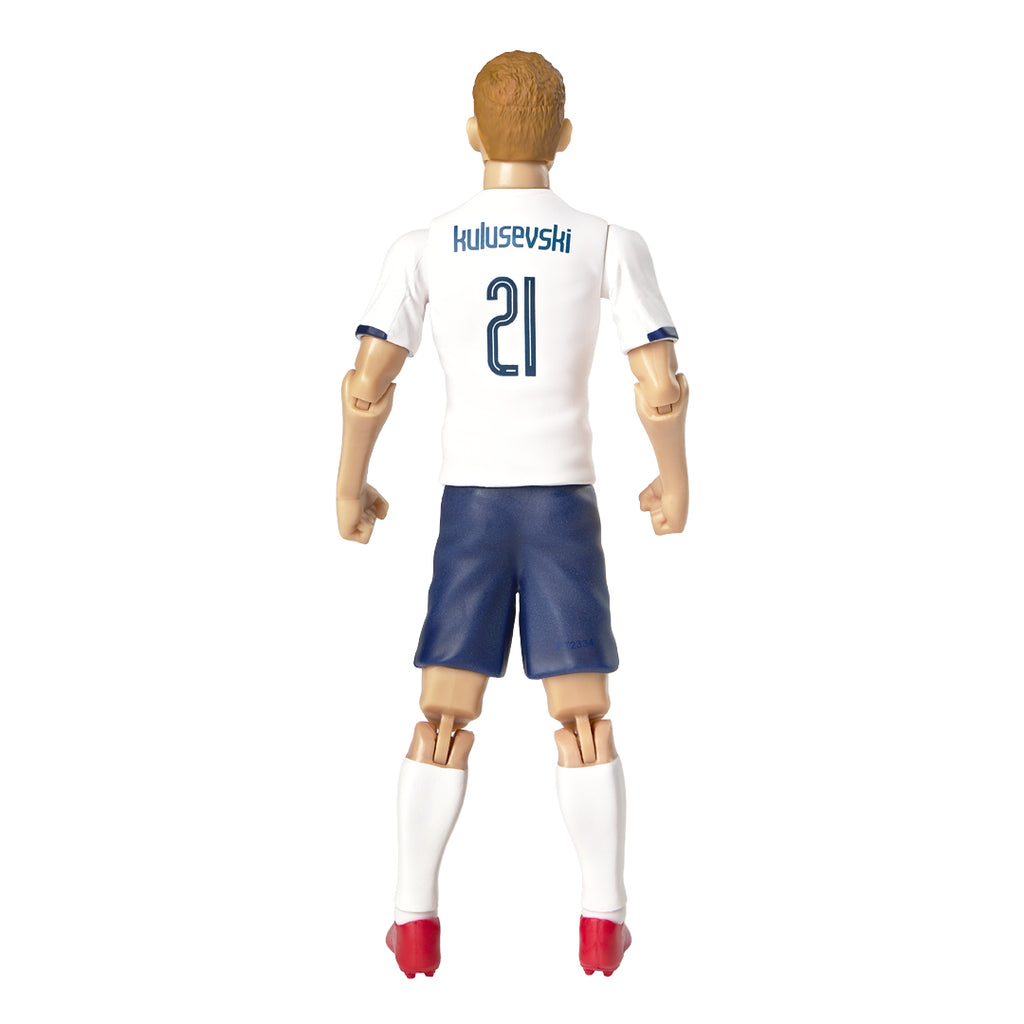 Tottenham Hotspur FC Kulusevski 20cm Action Figure LKT Sport Sockers action figurine depicting Dejan KulusevskiWearing his team kit with Kulusevski and number 21 on the backIntricately detailed and 10 points of articulationComplete with a Madrid footballA