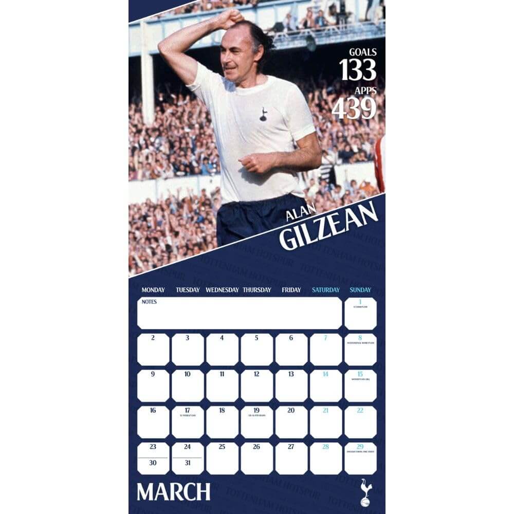 Tottenham Hotspur FC Legends Square Calendar 2026 LKT Sport Football>Premier League>Tottenham Hotspur FC Wall Calendars