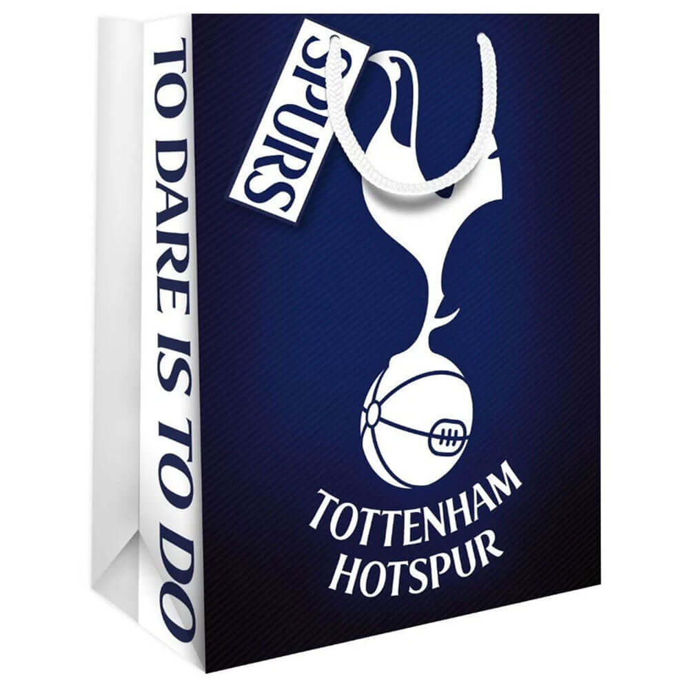 Tottenham Hotspur FC Medium Colour Gift Bag LKT Sport Medium sized colour card gift bag and tagFeaturing a white Tottenham crestWith woven string handlesOfficial licensed productApprox 33cm x 26cm Gift Bags