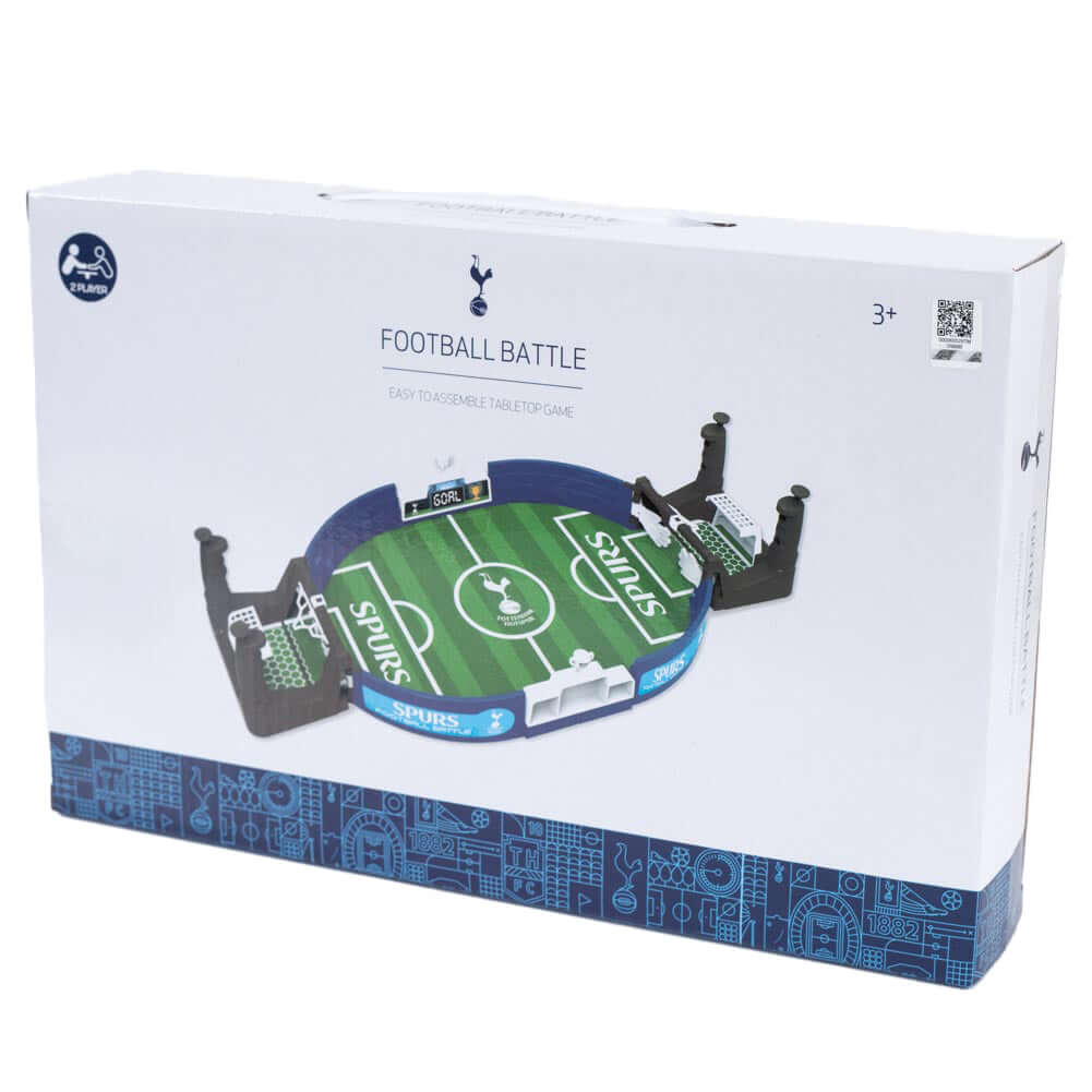 Tottenham Hotspur FC Mini Football Game LKT Sport Table top football game in a branded pitch designFun 2 player game, aged 3 upwardsEasy to assemble construction, which requires adult supervisionIncludes a sliding score indicator at either endComplete wit