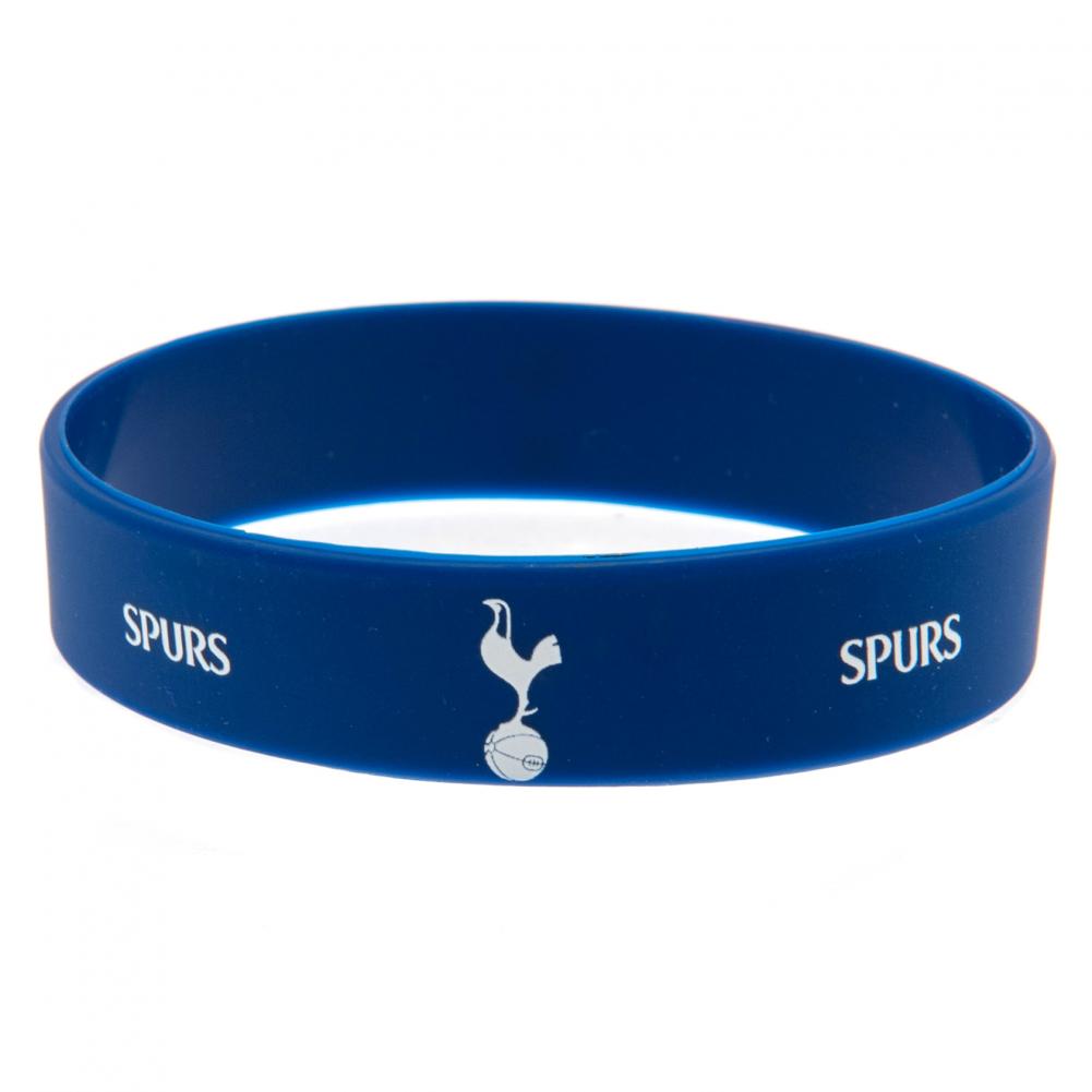 Tottenham Hotspur FC Navy Silicone Wristband LKT Sport Navy blue silicone rubber wristband Features Spurs text and club crest design in white One size fits all Official licensed product Approx 7cm in diameter On a header card Wristbands