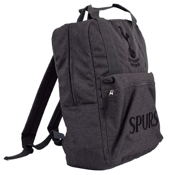 Tottenham Hotspur FC Premium Backpack LKT Sport Stylish grey backpack featuring an embroidered Tottenham Hotspurs FC crest and the text SPURS in black on the front pocketPadded back panel for comfort with adjustable shoulder straps and double carry straps