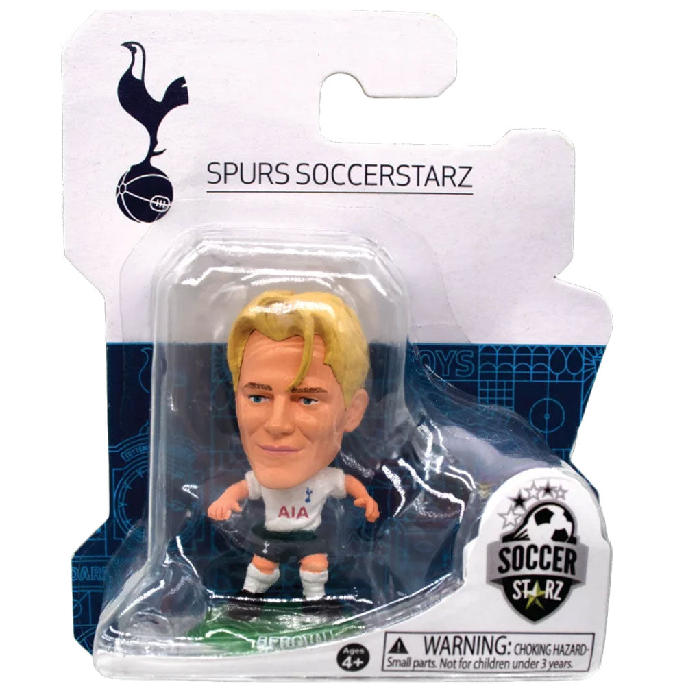 Tottenham Hotspur FC SoccerStarz Bergvall LKT Sport Lucas Bergvall Soccerstarz collectable figureFeatures classic Spurs home kitStands 5cm tall on a green baseOfficial licensed productApprox 5cm x 2.5cm x 2.5cm Figurines