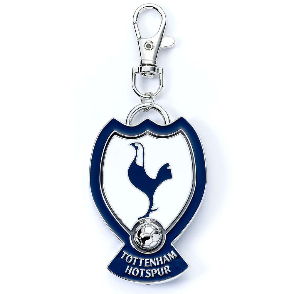 Tottenham Hotspur FC Spinner Bag Charm LKT Sport Bright, colourful and highly detailed metal bag charmFeaturing a spinning center with the Tottenham crestWith a lobster claw claspOfficial licensed productApprox 70mm x 45mm Keychains