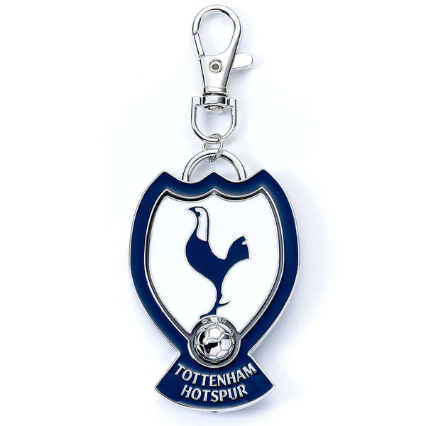 Tottenham Hotspur FC Spinner Bag Charm LKT Sport Bright, colourful and highly detailed metal bag charmFeaturing a spinning center with the Tottenham crestWith a lobster claw claspOfficial licensed productApprox 70mm x 45mm Keychains