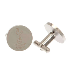 Tottenham Hotspur FC Stainless Steel Round Cufflinks LKT Sport Stainless steel round cufflinks in a chrome finishEach cufflink is engraved with the Tottenham Hotspur crestOn a bullet back fixingOfficial licensed productApprox 20mm x 20mm Cufflinks