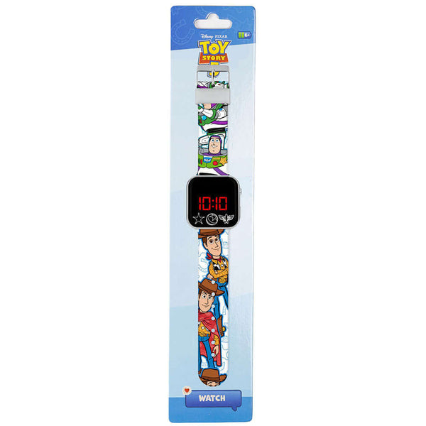 Toy Story Buzz & Woody Junior LED Watch LKT Sport Junior LED digital watchEasy to read display featuring Woody and Buzz character logosPrinted silicone strap with traditional buckle fasteningManufacturer's 1 year guaranteeOfficial licensed productSuitable