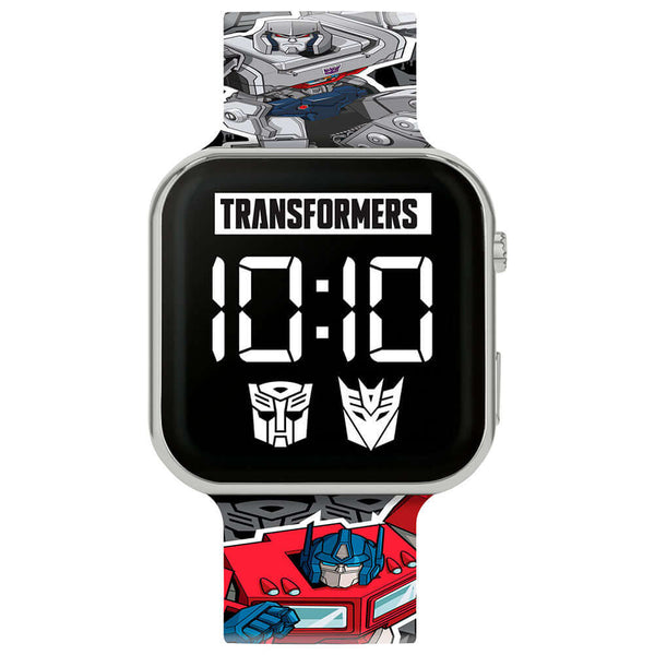 Transformers Junior LED Watch LKT Sport Junior LED digital watchEasy to read display featuring the Autobot and Decepticon logosPrinted silicone strap with traditional buckle fasteningManufacturer's 1 year guaranteeOfficial licensed productSuitable for age