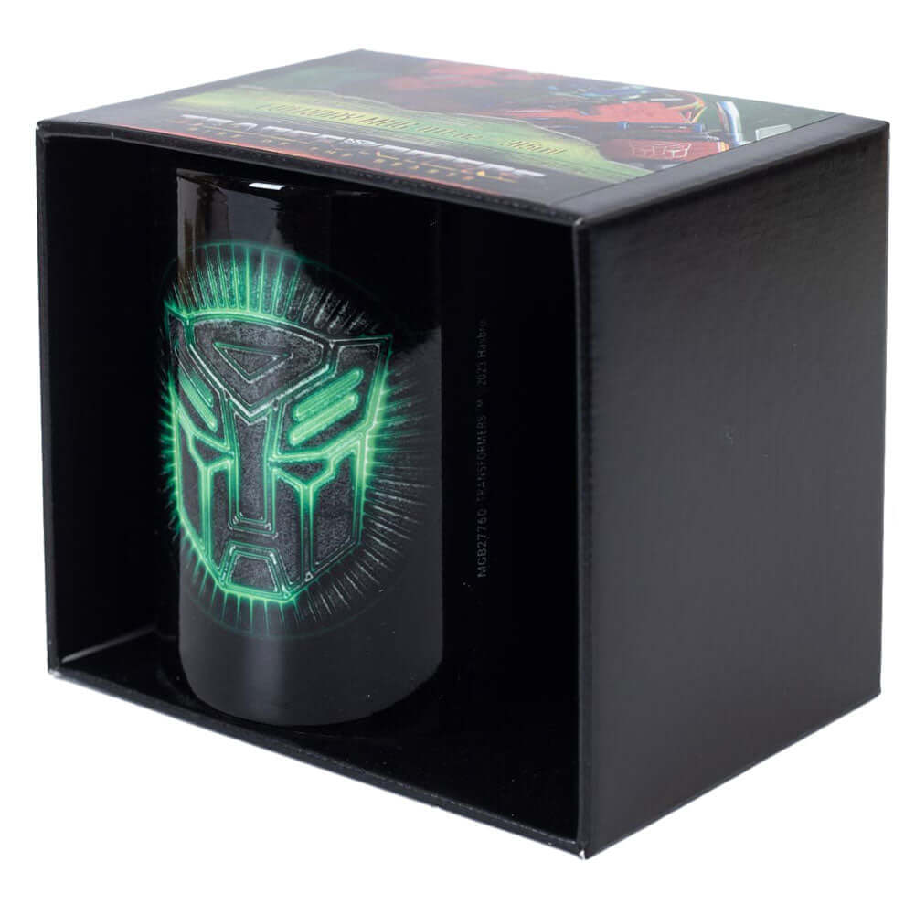 Transformers Mug LKT Sport Ceramic everyday coffee mugBlack mug featuring the Transformers logo and text that reads 'RISE OF THE BEASTS'Glazed kiln fired finishOfficial licensed productApprox 315ml (11oz)Approx 9cm tall, 8cm in diameter Mugs
