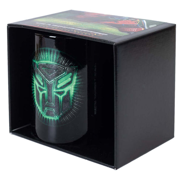 Transformers Mug LKT Sport Ceramic everyday coffee mugBlack mug featuring the Transformers logo and text that reads 'RISE OF THE BEASTS'Glazed kiln fired finishOfficial licensed productApprox 315ml (11oz)Approx 9cm tall, 8cm in diameter Mugs