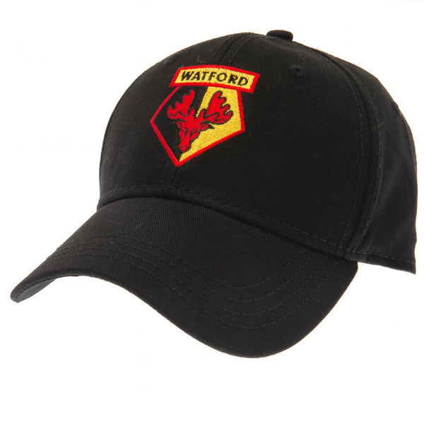 Watford FC Core Black Cap LKT Sport Black classic design curved brim cap Features a full colour embroidered Watford crest With a hook and loop size adjuster 55-61cm Official licensed product Adults, to fit approx 58cm With a swing tag Baseball Caps