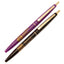 Wednesday 2pk Pen Set LKT Sport Satin finish colourful ballpoint click pensOne purple pen with the text 'Nevermore Academy' in goldOne black pen with the text 'This is my writing time' in goldWrites in black inkOfficial licensed productBoth approx 14cm Ba