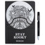 Wednesday Notebook & Pen Set LKT Sport Giftset includes a branded Nevermore Academy notebook with the phrase 'Stay Kooky' on the frontSet includes a ballpoint quote pen which displays 6 Wednesday quotesEach lined page includes a Thing symbol and a Raven i