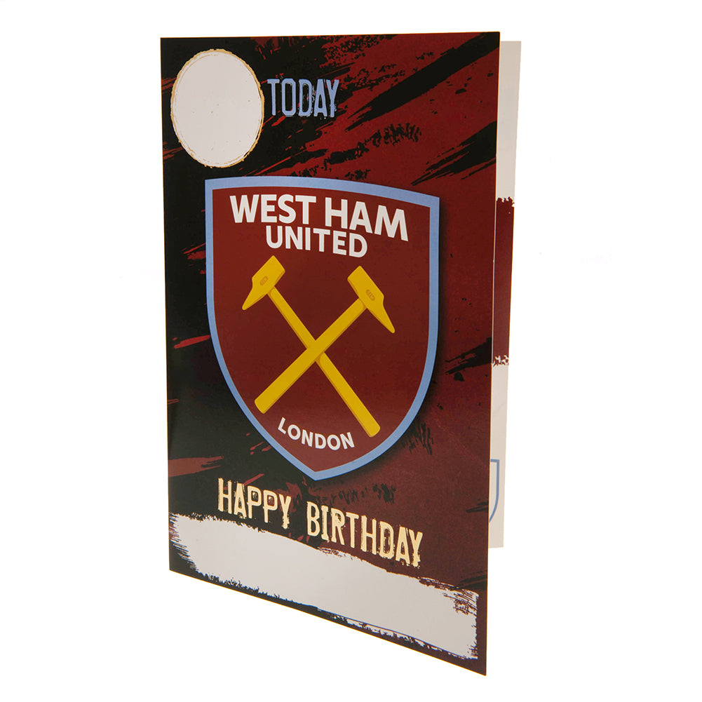 West Ham United FC Birthday Card With Stickers LKT Sport Football>Premier League>West Ham United FC Greeting Cards