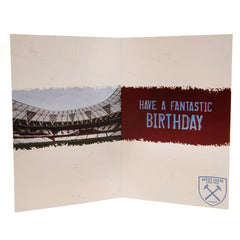 West Ham United FC Birthday Card With Stickers LKT Sport Football>Premier League>West Ham United FC Greeting Cards