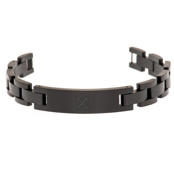 West Ham United FC Black IP Bracelet LKT Sport Classic design stainless steel link bracelet coated in a black Ion platingFeaturing a club crest engraved plateOfficial licensed productApprox 21cm x 1cm Bracelets