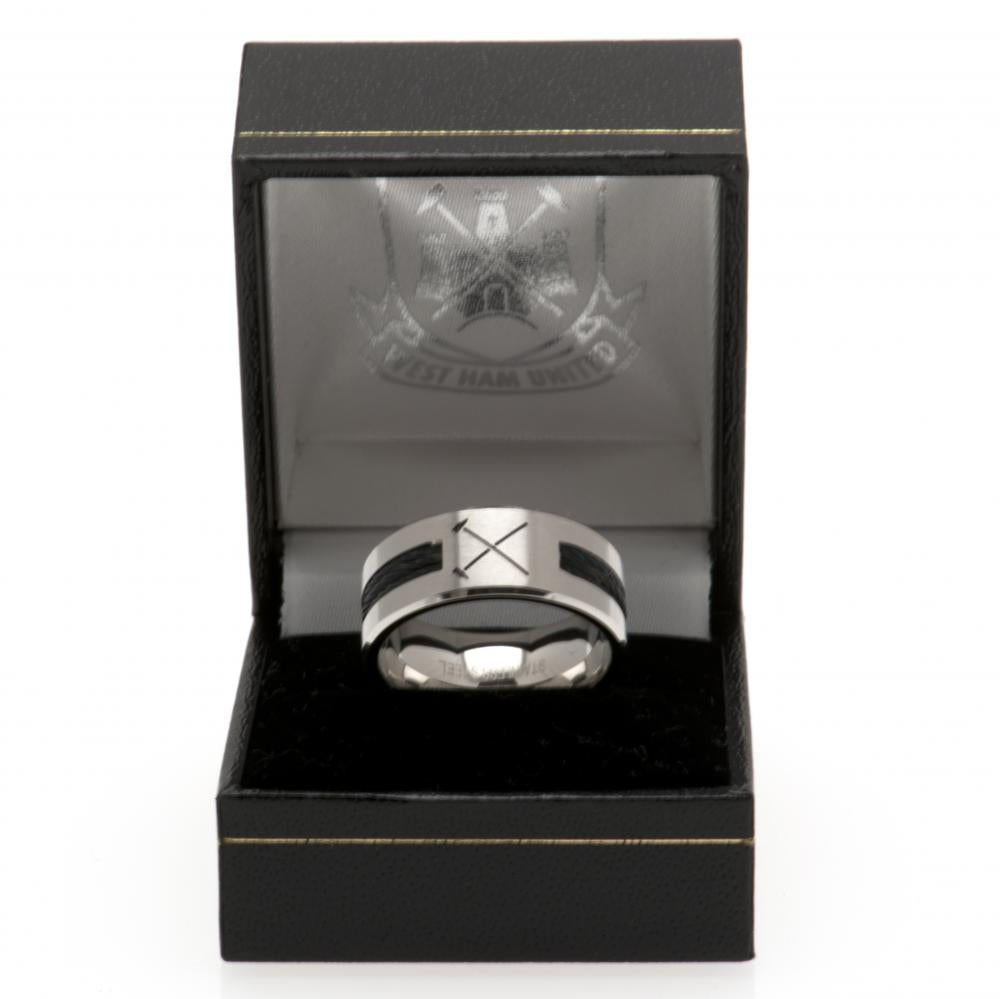 West Ham United FC Black Inlay Ring Small HM LKT Sport Football>Premier League>West Ham United FC Rings