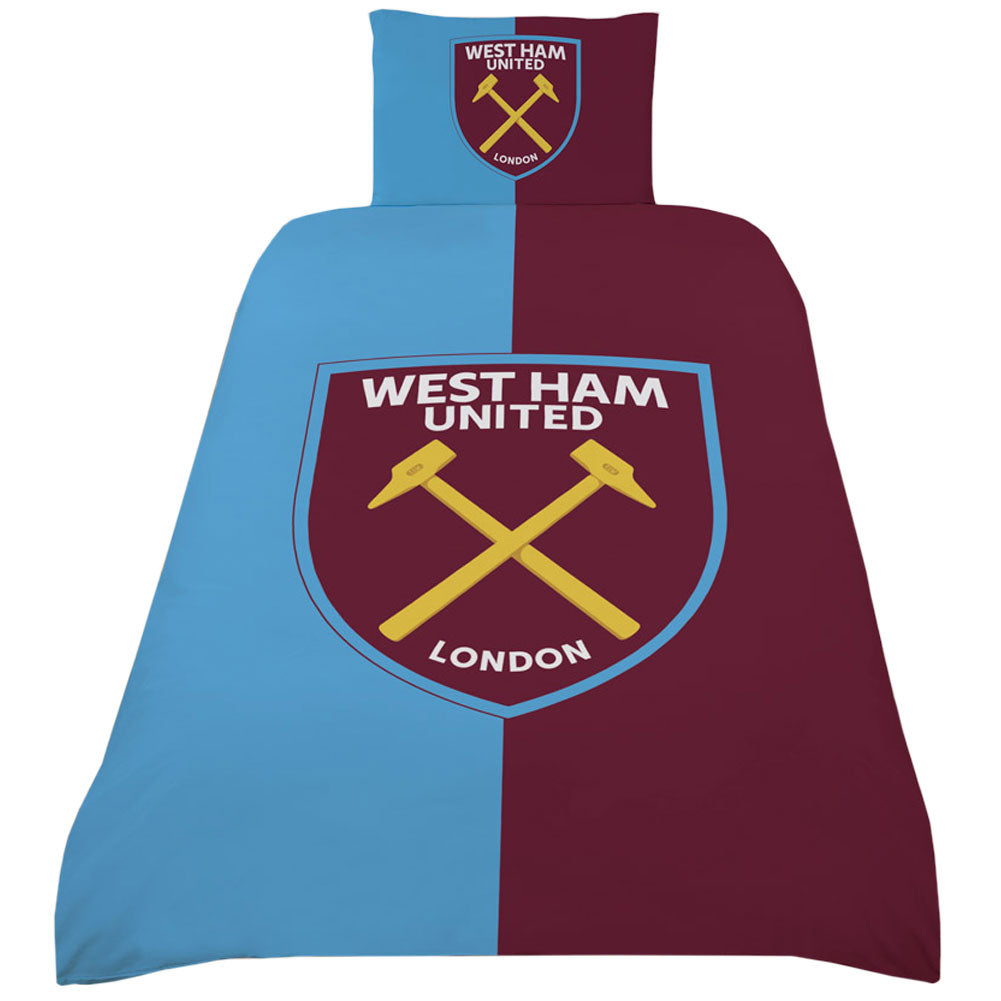 West Ham United FC Colour Split Single Duvet Set LKT Sport Football>Premier League>West Ham United FC