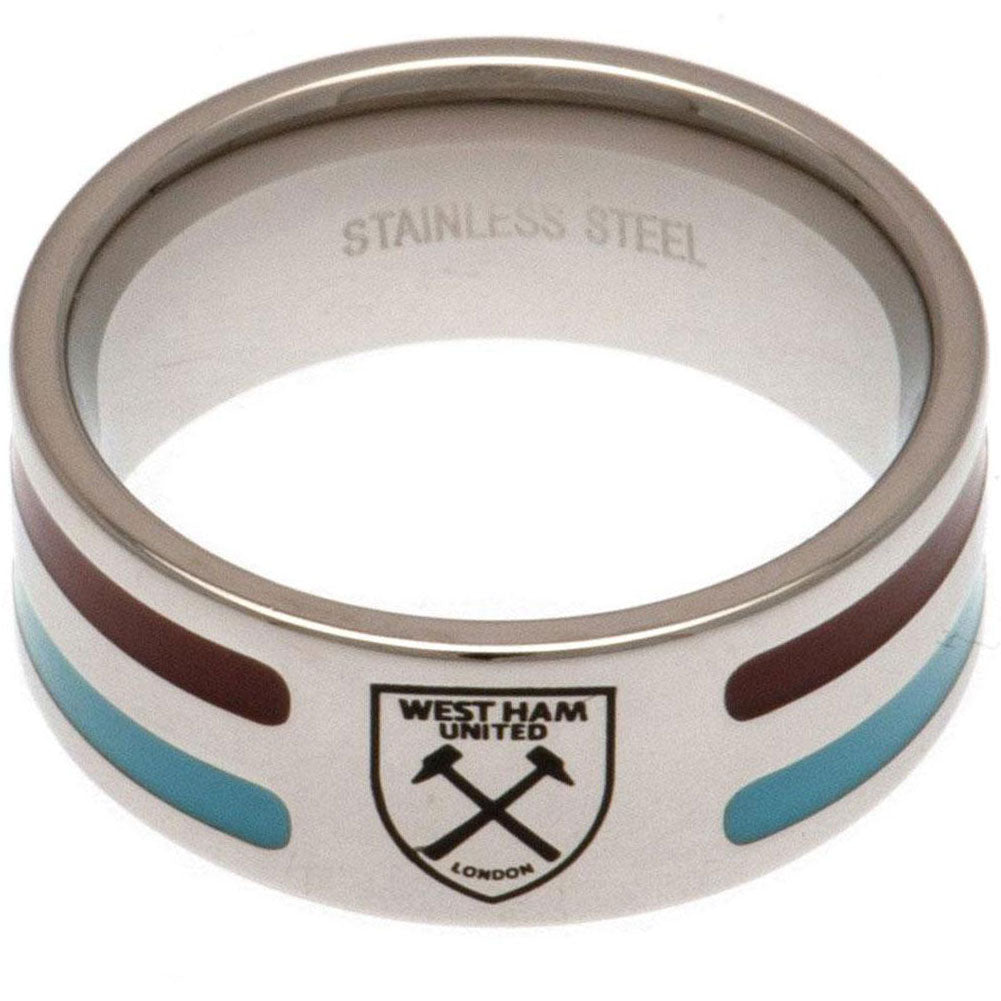 West Ham United FC Colour Stripe Ring Large LKT Sport Football>Premier League>West Ham United FC Rings