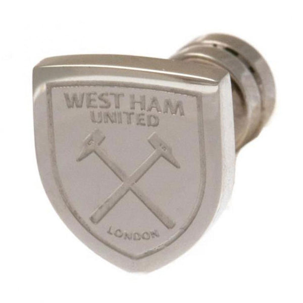 West Ham United FC Cut Out Stud Earring LKT Sport Shaped earring with a highly detailed laser print Features the West Ham crest on a screw back fixing Made from durable stainless steel Official licensed product Approx 10mm x 10mm In a blister pack Earring