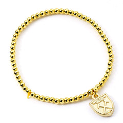 West Ham United FC Gold Finish Bead Bracelet LKT Sport Football>Premier League>West Ham United FC Bracelets