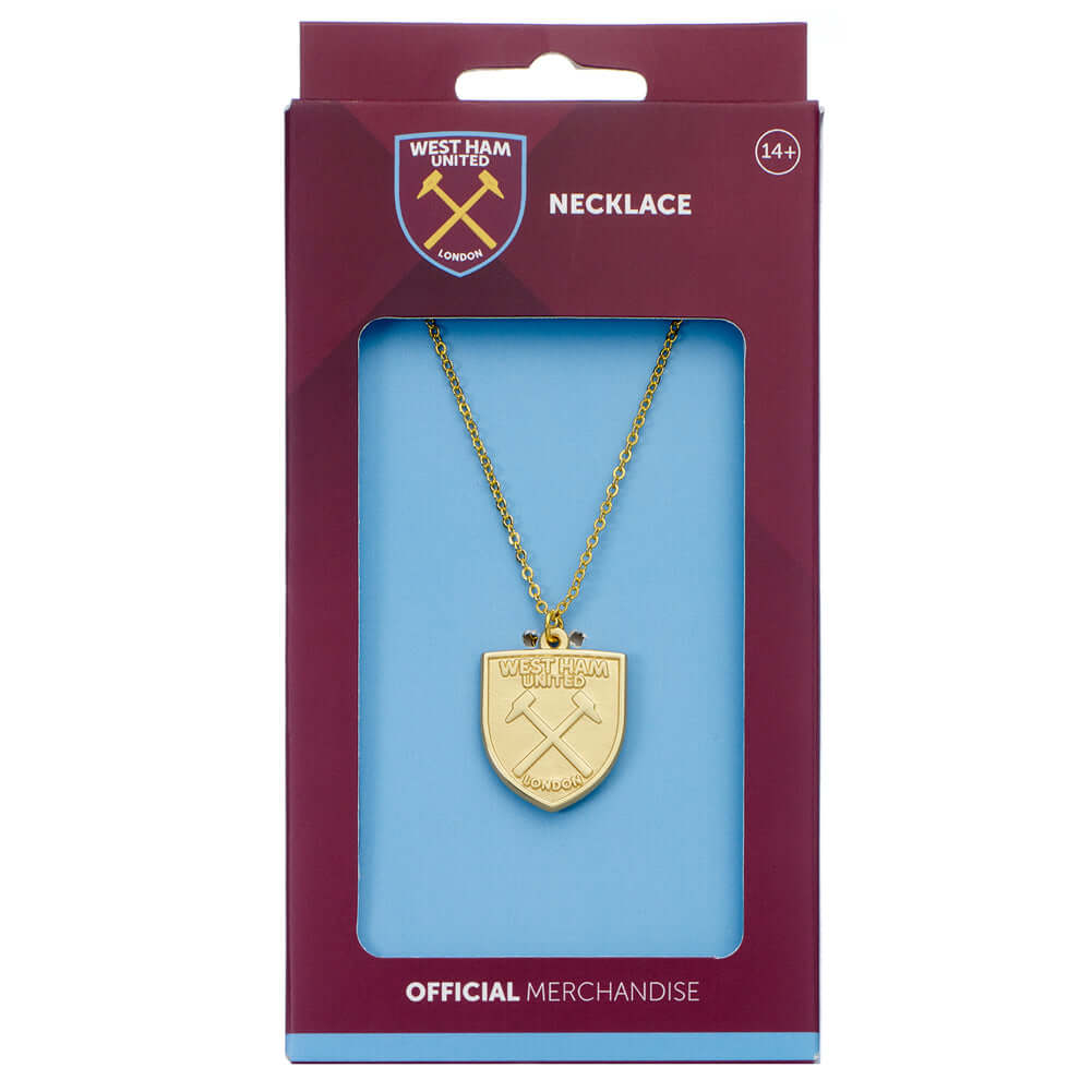 West Ham United FC Gold Finish Crest Necklace LKT Sport Football>Premier League>West Ham United FC Necklaces