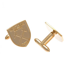 West Ham United FC Gold Plated Cufflinks LKT Sport Gold Plated crest shaped cufflinksFeaturing a highly detailed formed Hammers crestOn a bullet back fixingOfficial licensed productApprox 20mm x 22mm Cufflinks