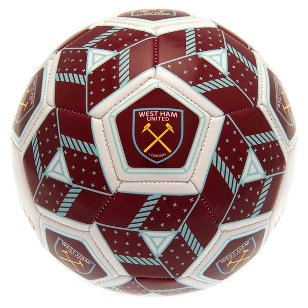 West Ham United FC Hex Size 3 Football LKT Sport Multi colour PVC panel football30 panels featuring a mix of club logos and textSuitable for 6 to 9 yrs oldOfficial licensed productSize 3 footballApprox 63cm in circumference Soccer Balls