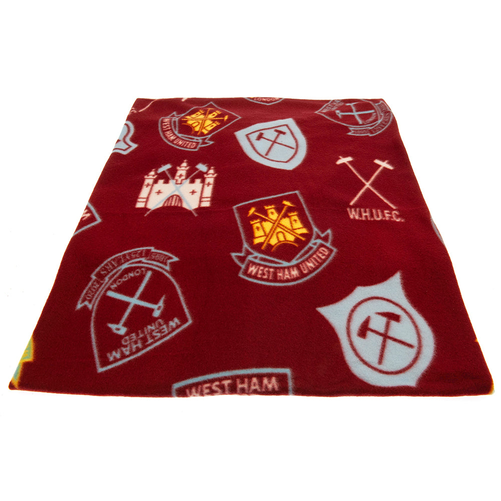 West Ham United FC Historic Crests Fleece Blanket LKT Sport Football>Premier League>West Ham United FC Throw Blankets