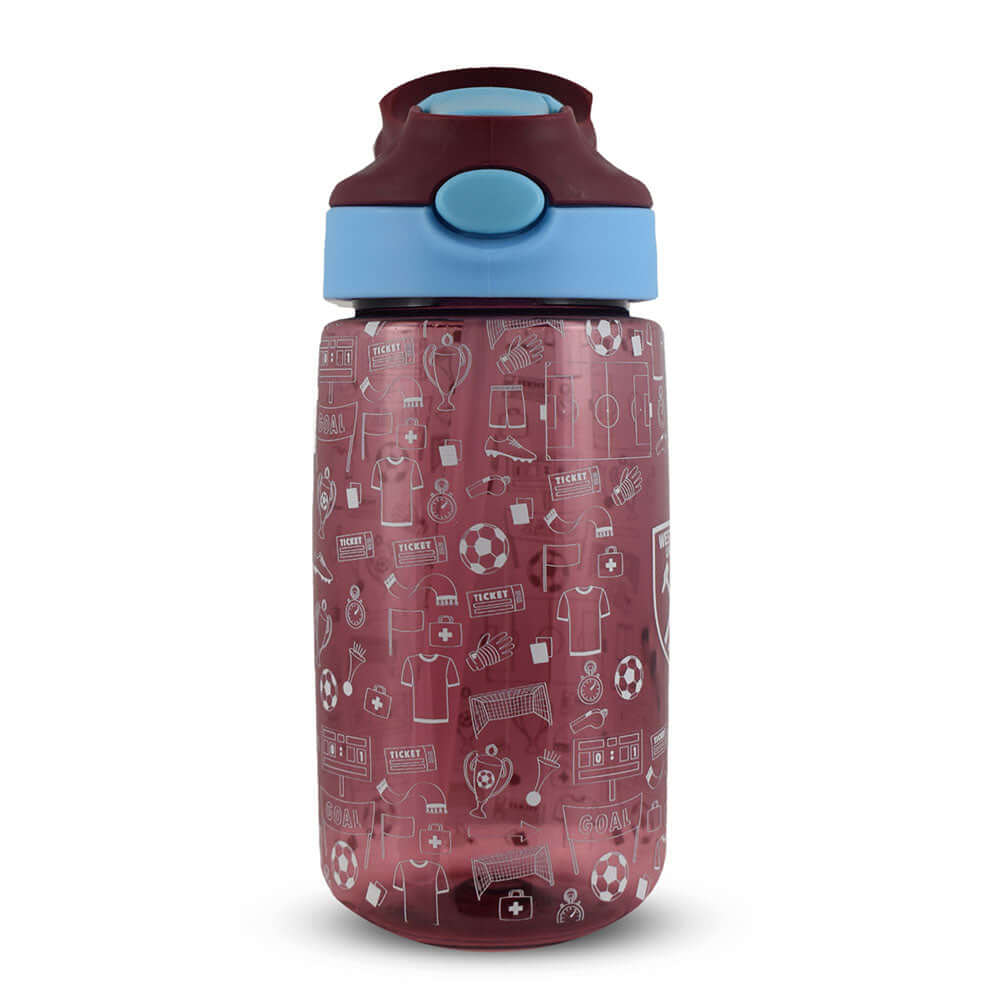 West Ham United FC Junior Water Bottle LKT Sport Vibrant claret kids water bottleWith a white West Ham crest and fun icon designWith a screw top lid and a closable drinking spoutOfficial licensed productApprox ml (oz)Approx cm tall, cm in diameter Water B