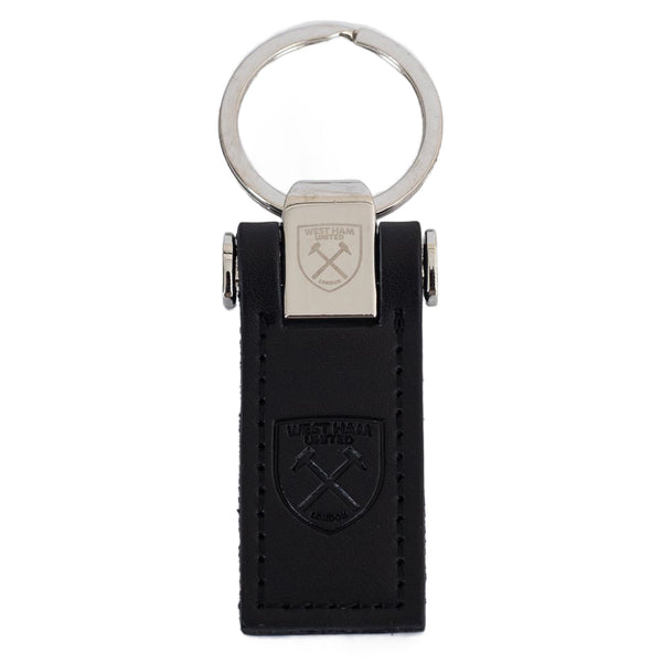 West Ham United FC Leather Key Fob LKT Sport Executive leather keyring with a debossed West Ham crestMetal keeper top and leather fob designOfficial licensed productFob approx 6cm x 3cm Keychains