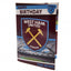 West Ham United FC Musical Birthday Card LKT Sport Claret and blue gloss finish birthday card with a large West Ham crest Plays the famous 'I'm Forever Blowing Bubbles' West Ham anthem Features a full colour stadium graphic inside Message inside reads 'Fr