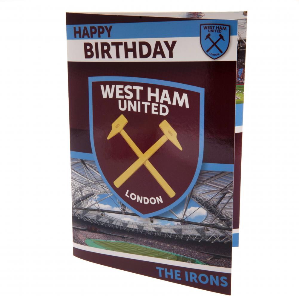 West Ham United FC Musical Birthday Card LKT Sport Football>Premier League>West Ham United FC Greeting Cards