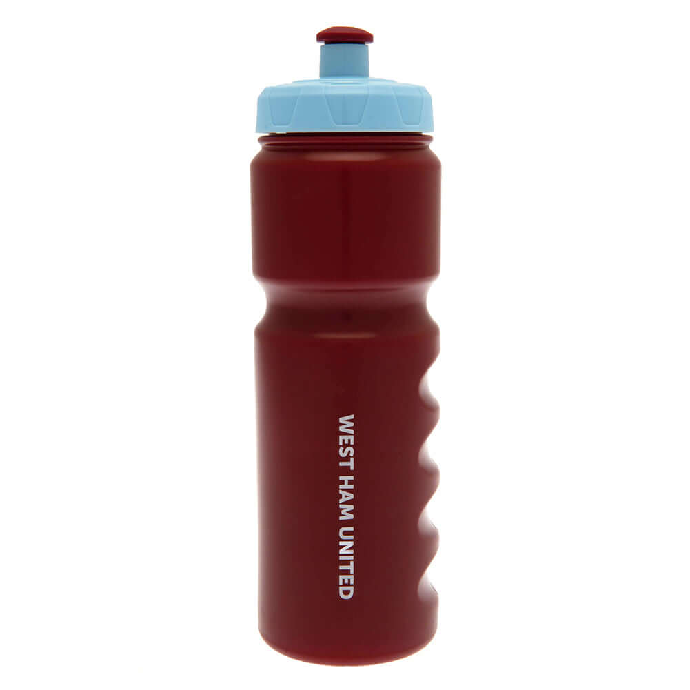 West Ham United FC Plastic Drinks Bottle LKT Sport Easy grip lightweight drinks bottleClaret stripe design bottle with the West Ham crest in whiteFeatures '#COYI' text in whiteWith a screw top lid and push-pull drinking spoutOfficial licensed productAppro
