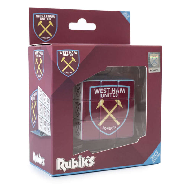 West Ham United FC Rubik’s Cube LKT Sport 3x3 cube puzzle featuring multiple Hammers imagesHours of play with this original Rubik's CubeSuitable for ages 3+Official licensed productApprox 6cm x 6cm x 6cm Mechanical Puzzles