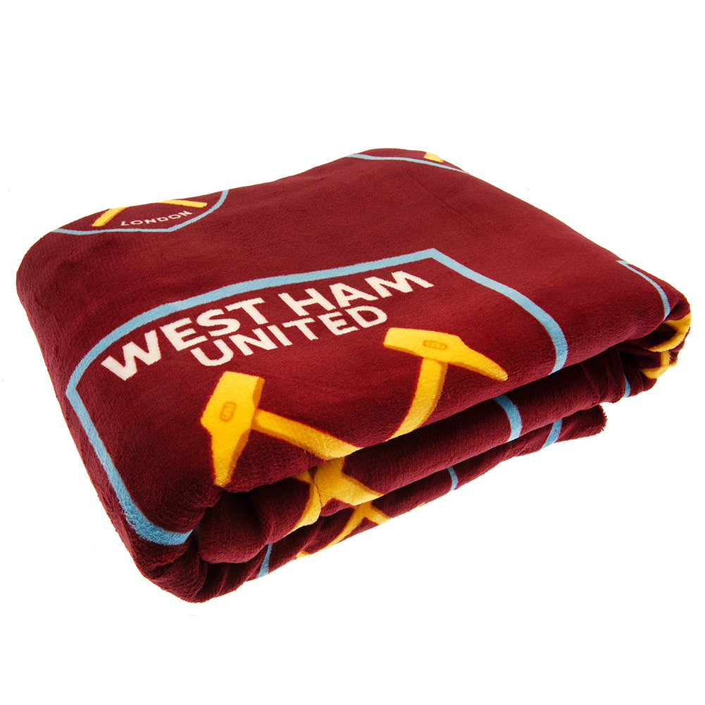 West Ham United FC Sherpa Fleece Blanket LKT Sport Football>Premier League>West Ham United FC Throw Blankets