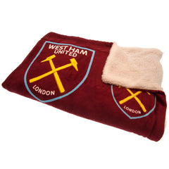 West Ham United FC Sherpa Fleece Blanket LKT Sport Football>Premier League>West Ham United FC Throw Blankets