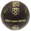 West Ham United FC Sig Gold Phantom Football LKT Sport Matte black finish 32 panel synthetic footballFeatures a gold printed Hammers crest and official player signature printsSuitable for 14 yrs and olderOfficial licensed productSize 5 footballApprox 69cm