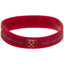 West Ham United FC Silicone Wristband LKT Sport Vibrant claret silicone rubber wristband Features West Ham United text and Crossed Hammers crest design One size fits all Official licensed product Approx 7cm in diameter On a header card Wristbands