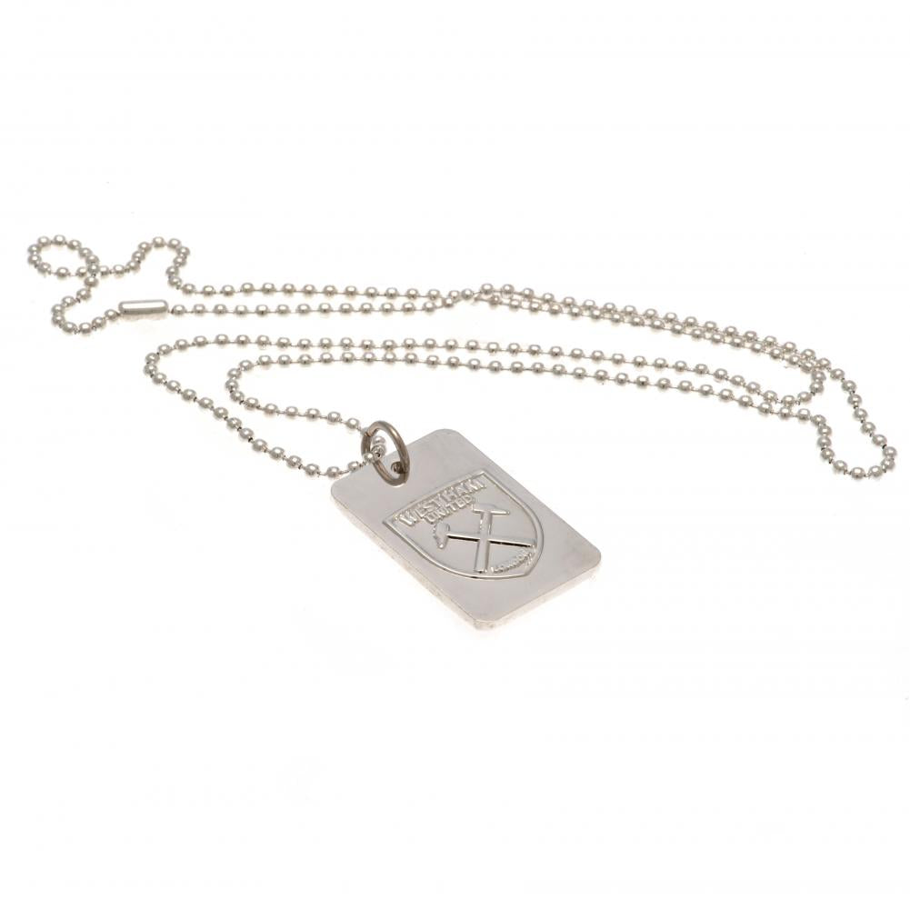 West Ham United FC Silver Plated Dog Tag & Chain LKT Sport Football>Premier League>West Ham United FC Necklaces