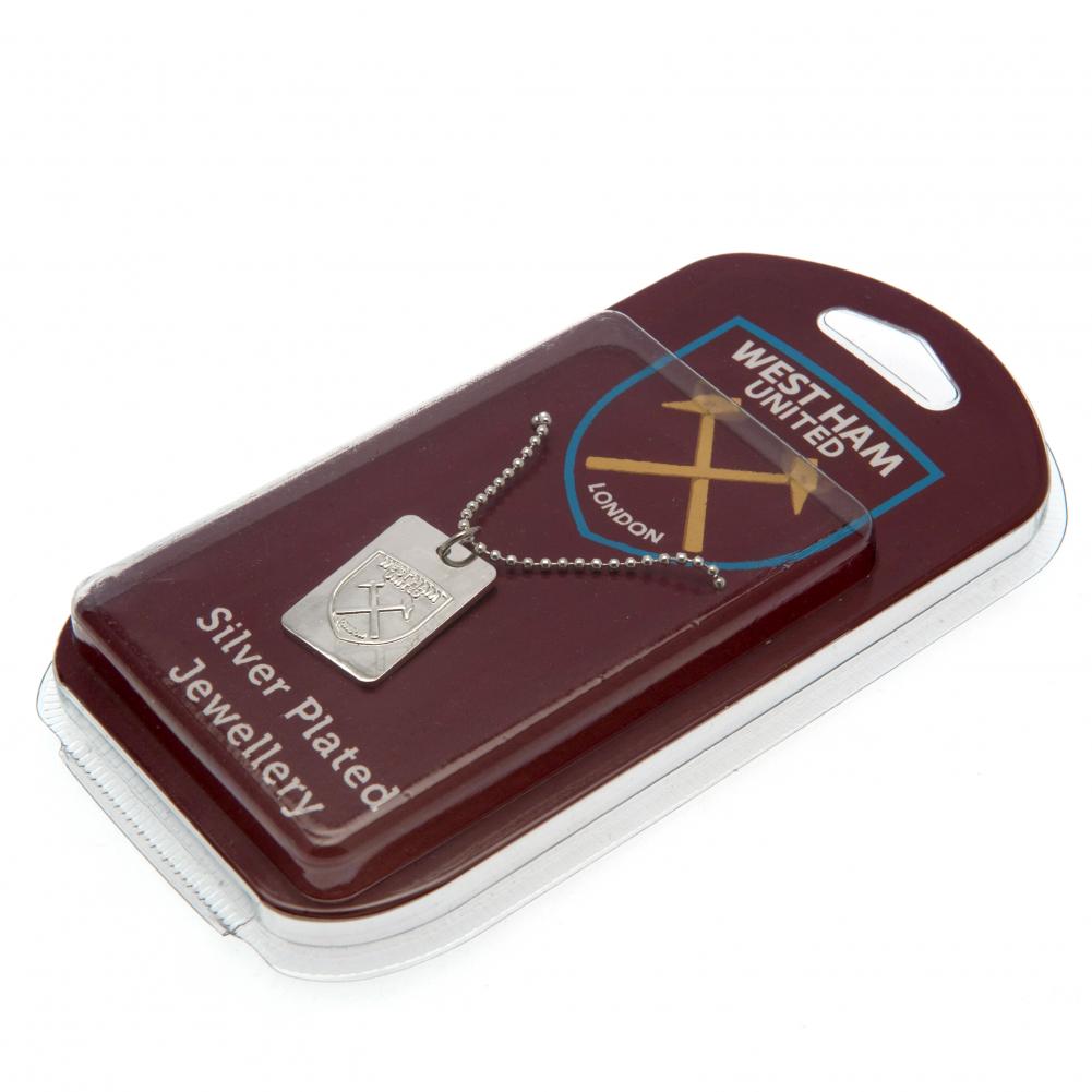 West Ham United FC Silver Plated Dog Tag & Chain LKT Sport Football>Premier League>West Ham United FC Necklaces